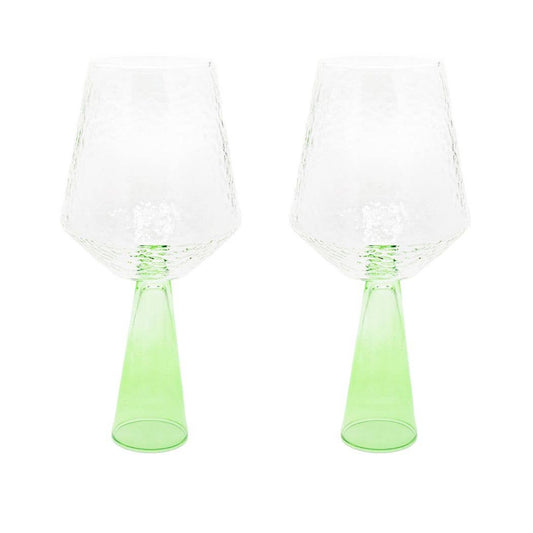 Green Claude Wine Glass—Set of 2