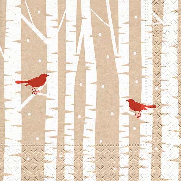 Red Birds Cocktail Napkin