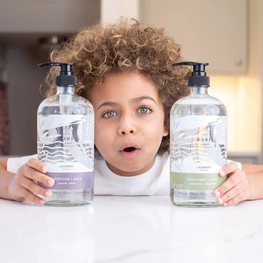 Laundry Detergent in a Glass Bottle