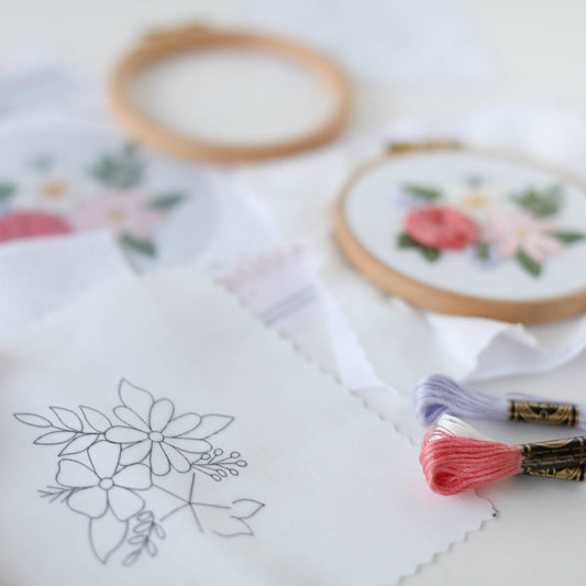 4" Beginner Floral Embroidery Floral Kit