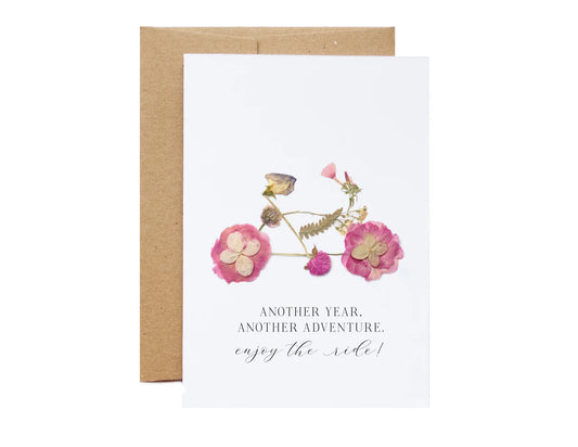 Life is an Adventure, Enjoy the Ride—Pressed Flower Card