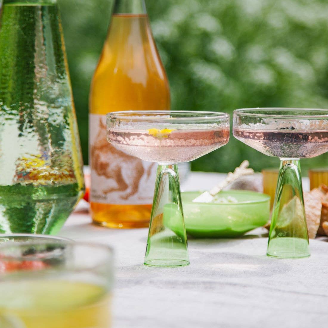 Green Claude Coupe—Set of 2