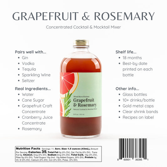 Grapefruit & Rosemary Mixer, 16 fl oz