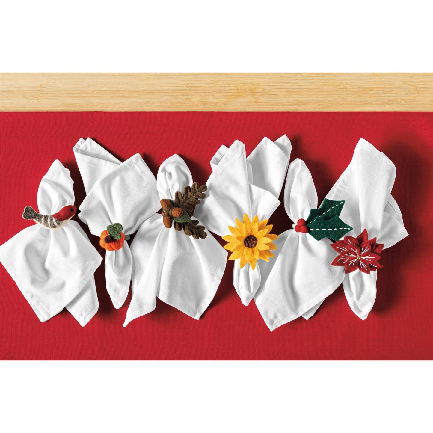 Birds & Boughs Christmas Felt Napkin Ring