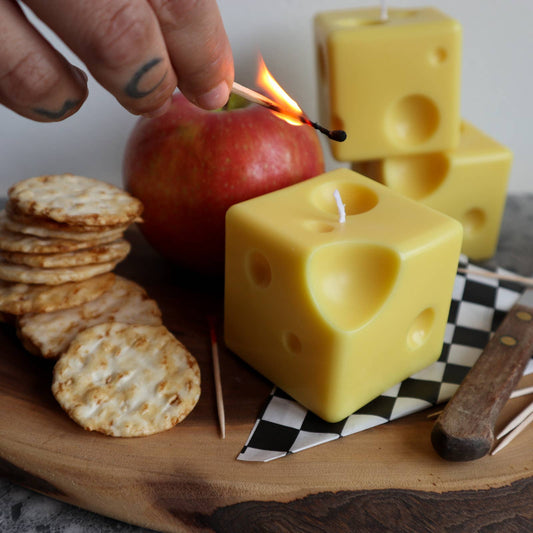 Block of Swiss Cheese Shaped Square Candle