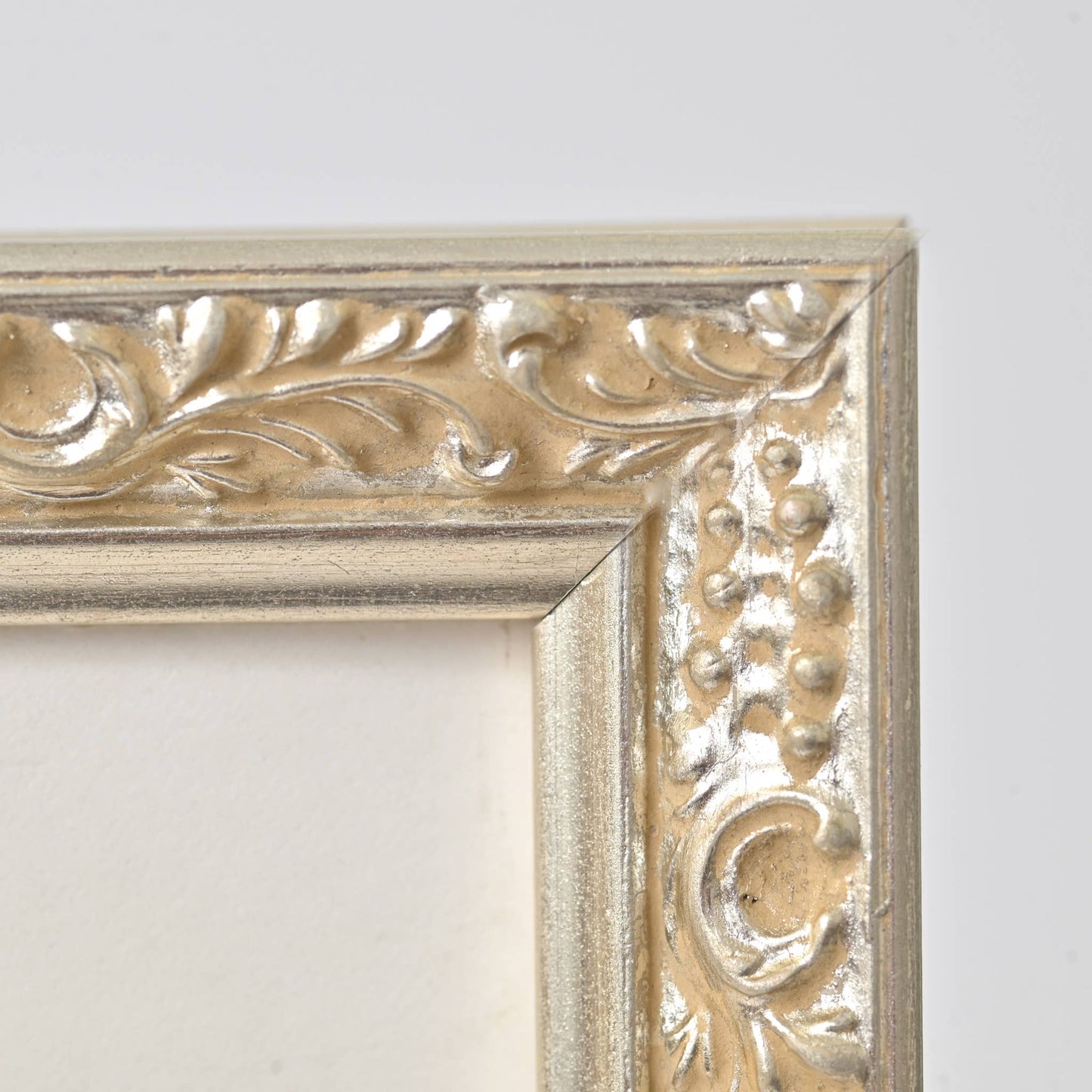 Water Gilded Bright Silver Finish On Ornate Motif—11X14