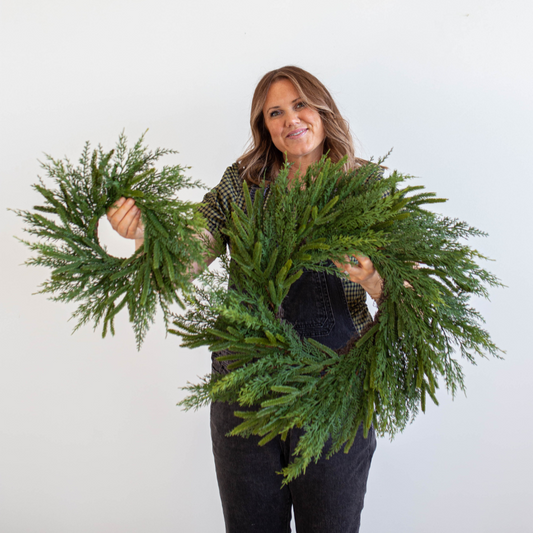 Norfolk & Cypress Real Touch Mix Wreath Mini—12 inch