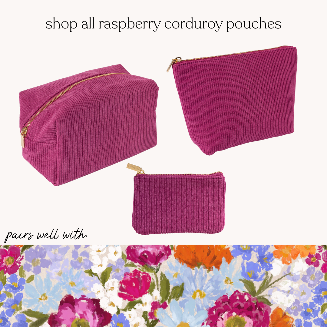 Raspberry Corduroy Carry-All Pouch