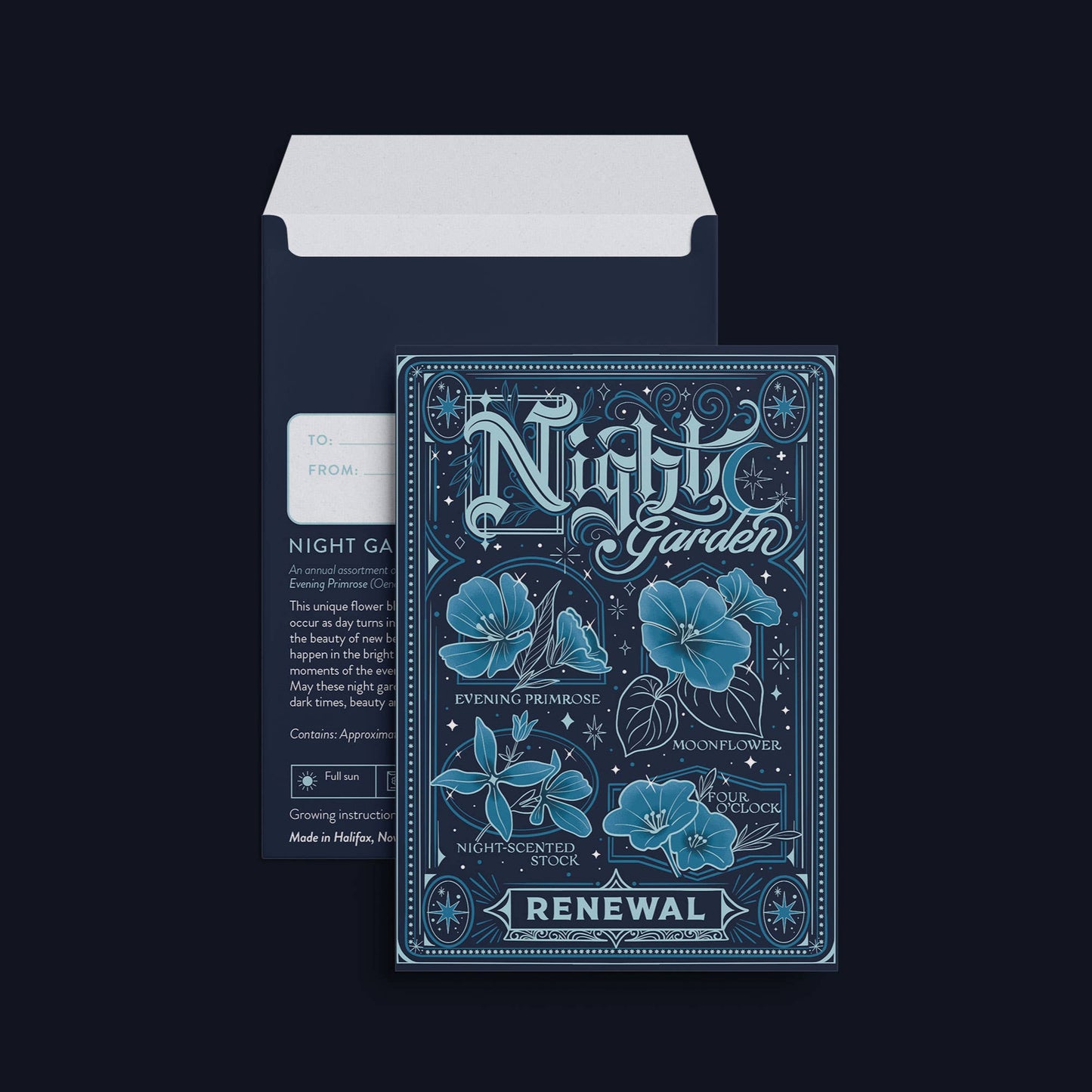 Night Garden (Renewal)—Floriography Seed Packet