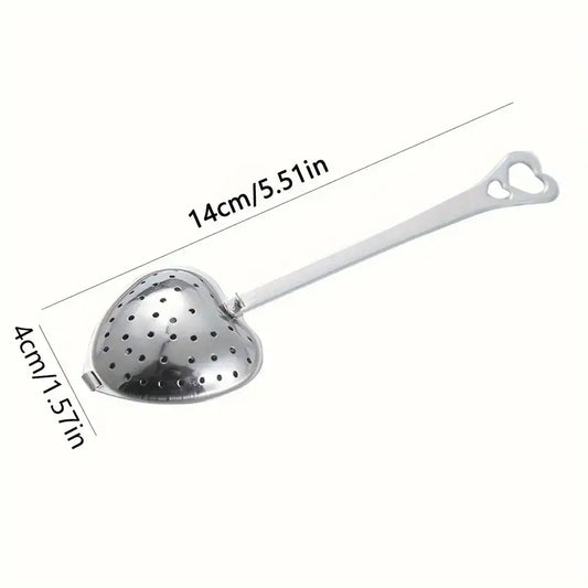 Stainless Steel Heart-Shaped Tea Strainer