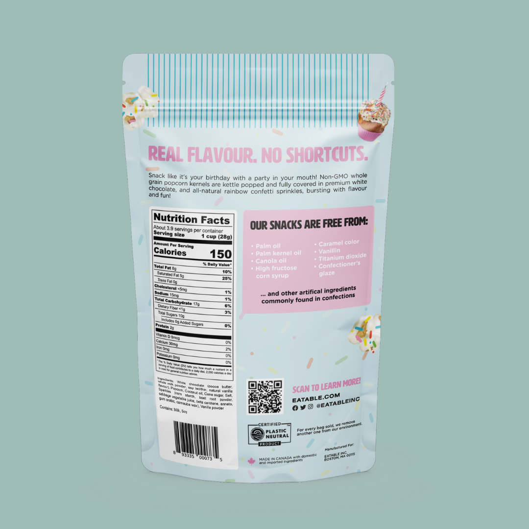 Birthday Cake White Chocolate Rainbow Popcorn