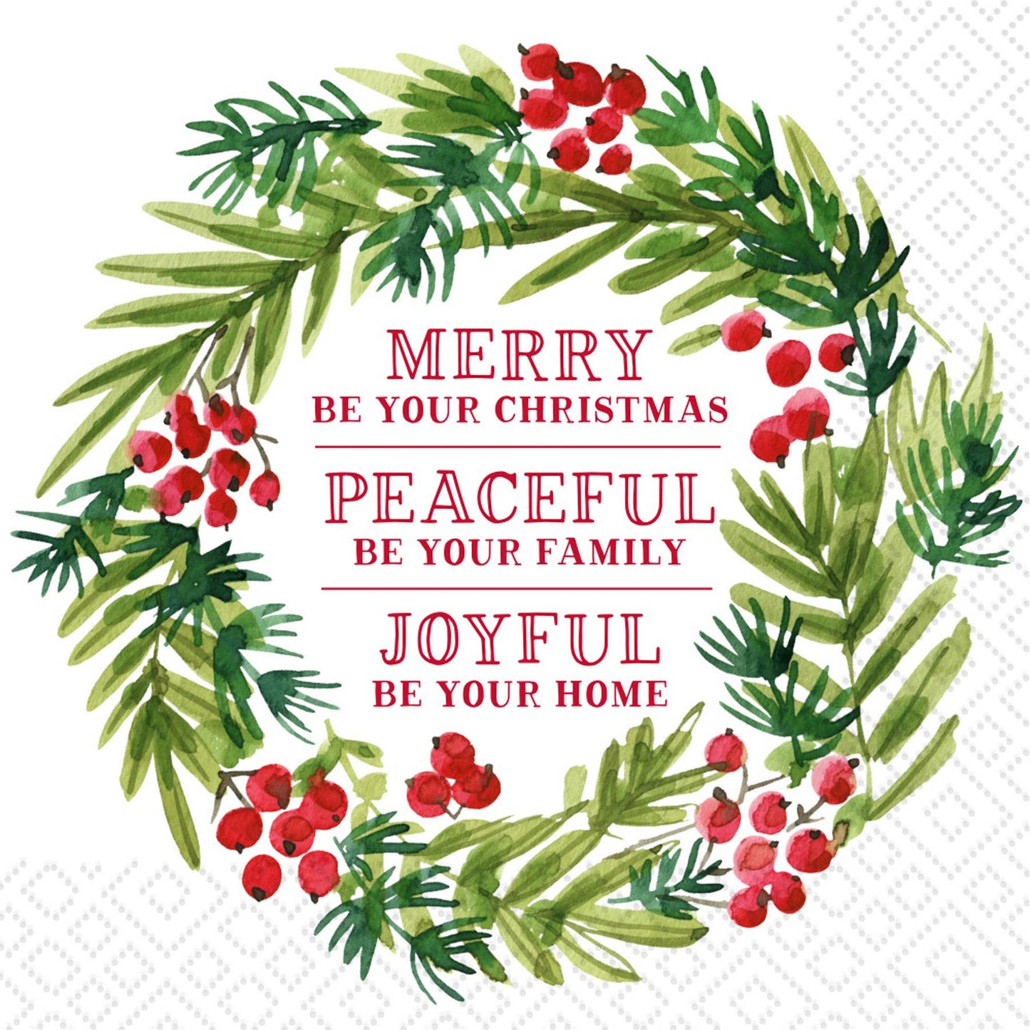 Merry Peaceful Joyful Cocktail Napkin