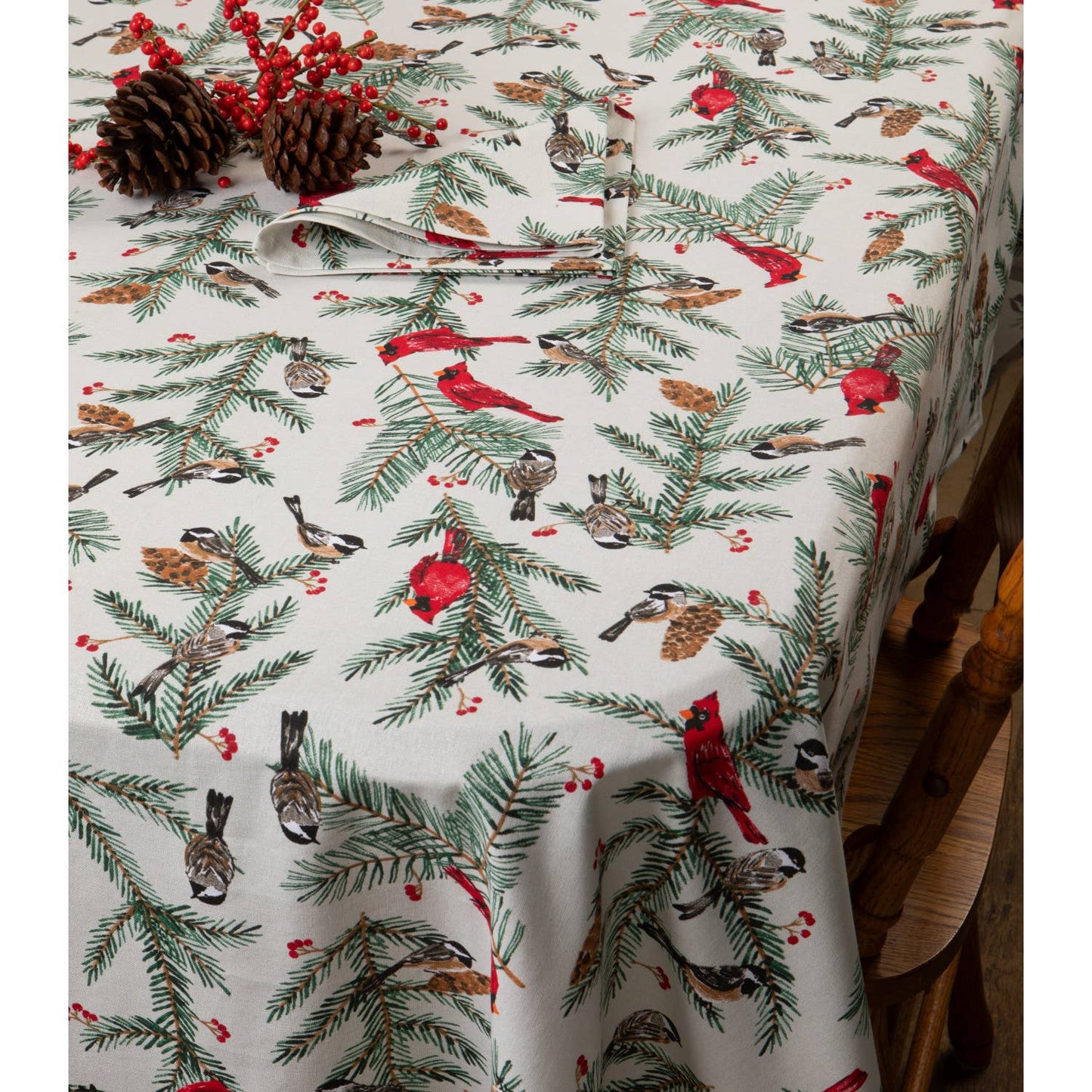 Birds & Boughs Christmas Tablecloth—60 X 90 inch