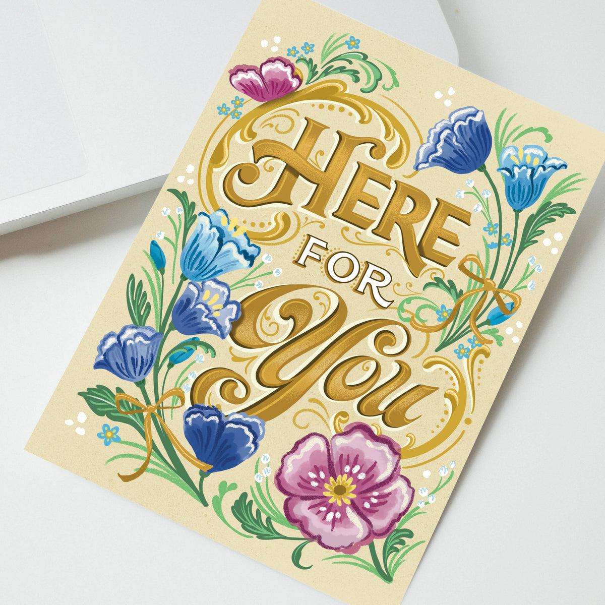 Here for You - Vintage Sympathy Greeting Card