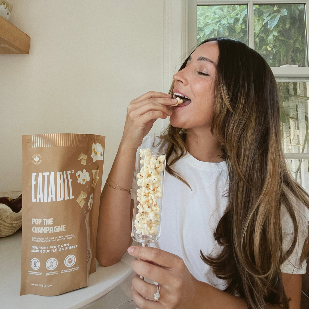 Pop the Champagne Gourmet White Chocolate Popcorn