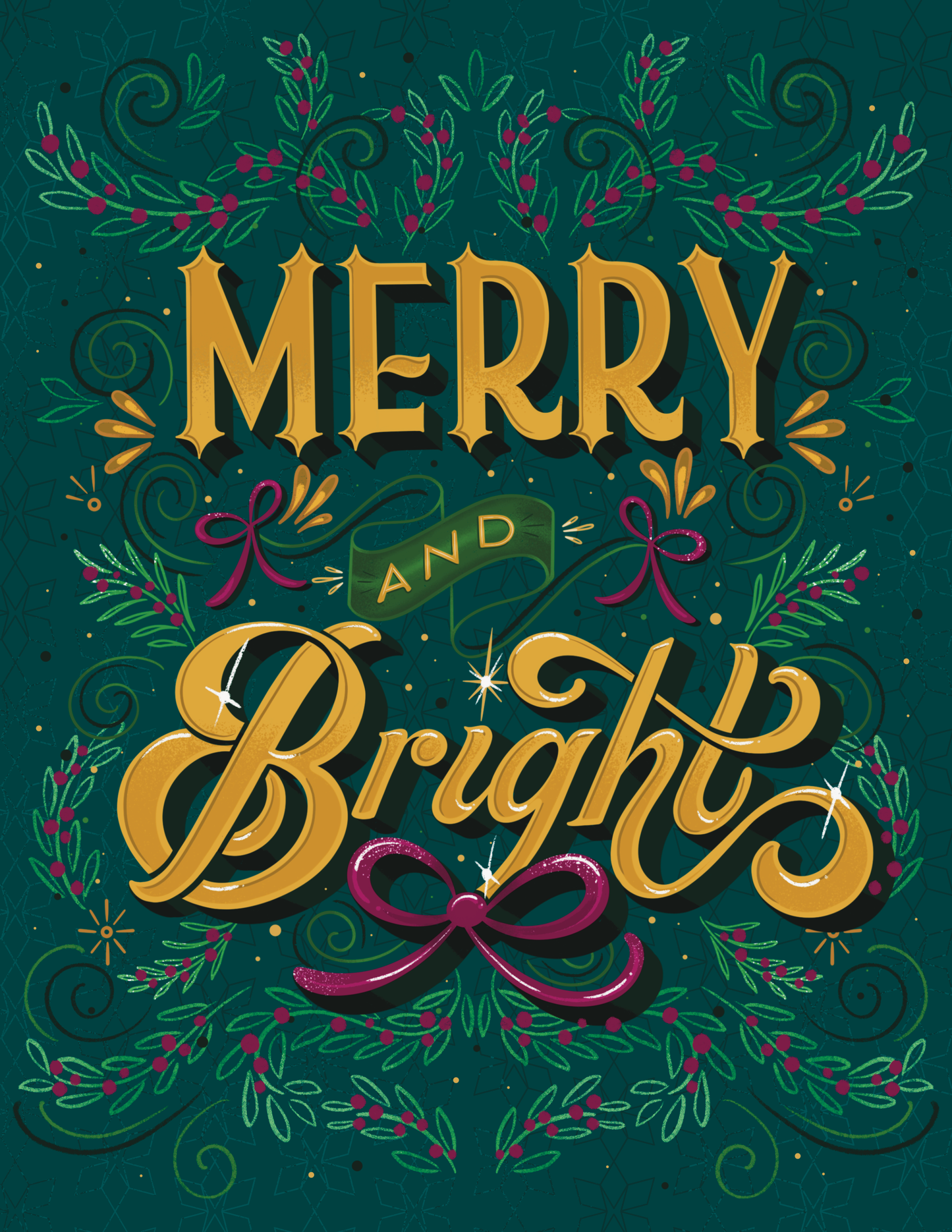 Merry & Bright—Greeting Card