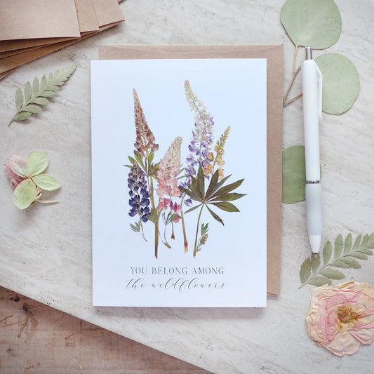 You Belong Among the Wildflower—Pressed Flower Card