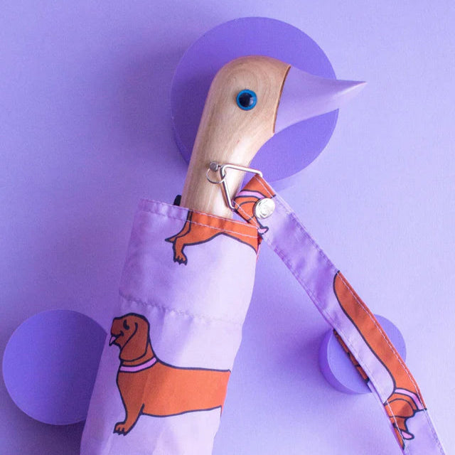Dachshund Lilac Eco-friendly Compact Duck Umbrella