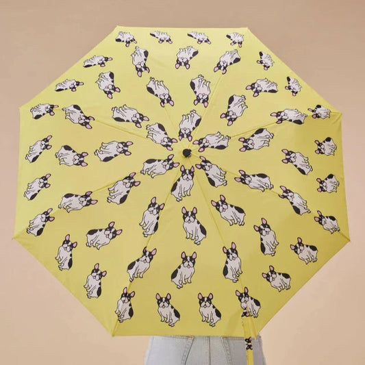 French Bulldog YellowEco-Friendly Compact Duck Umbrella