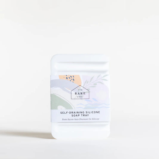 White Self-Draining Silicone Soap Tray