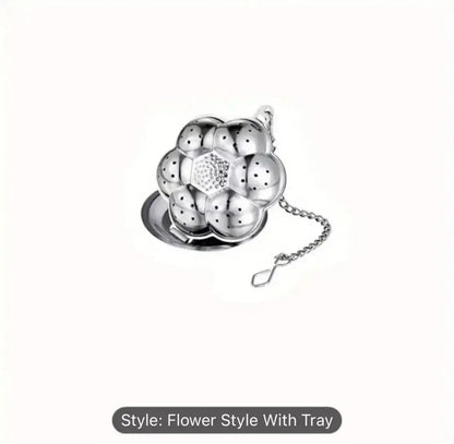Flower Tea Infuser with Tray – Stainless Steel Steep