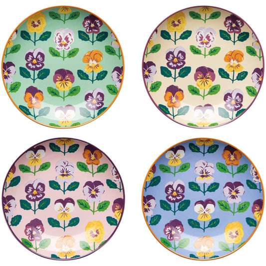Pansy Appetizer Plates—Set of 4 Assorted