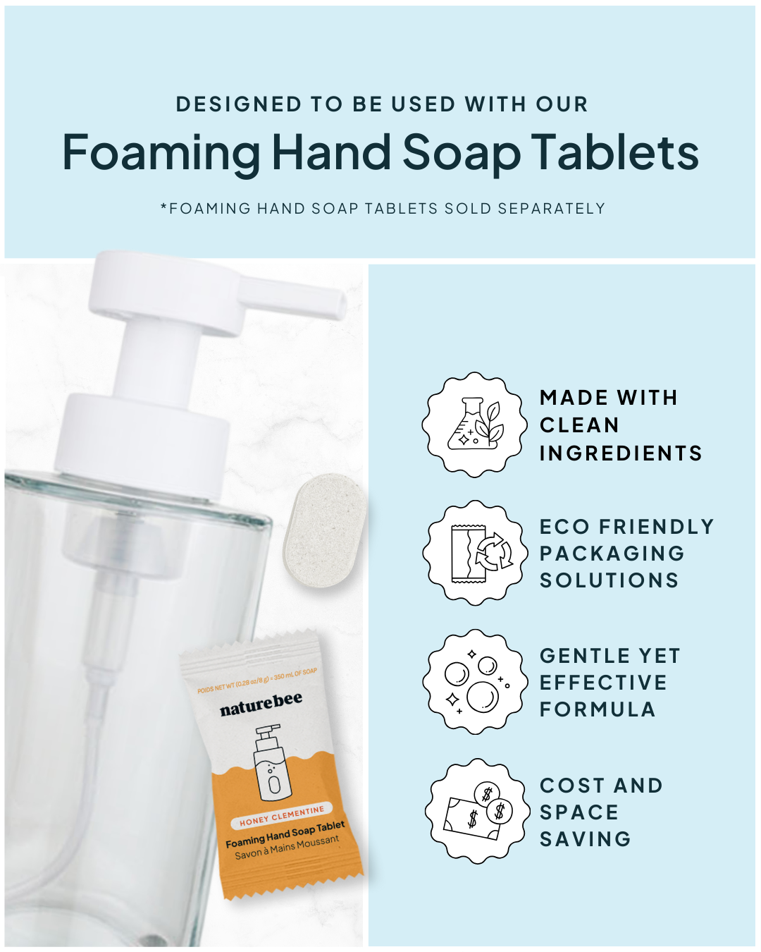 Glass Foaming Hand Soap Bottle