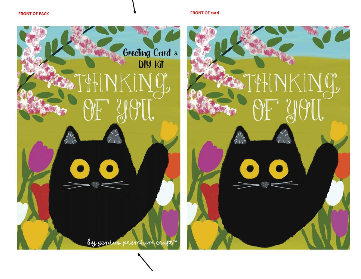 DIY Maud Lewis Inspired Black Cat Card