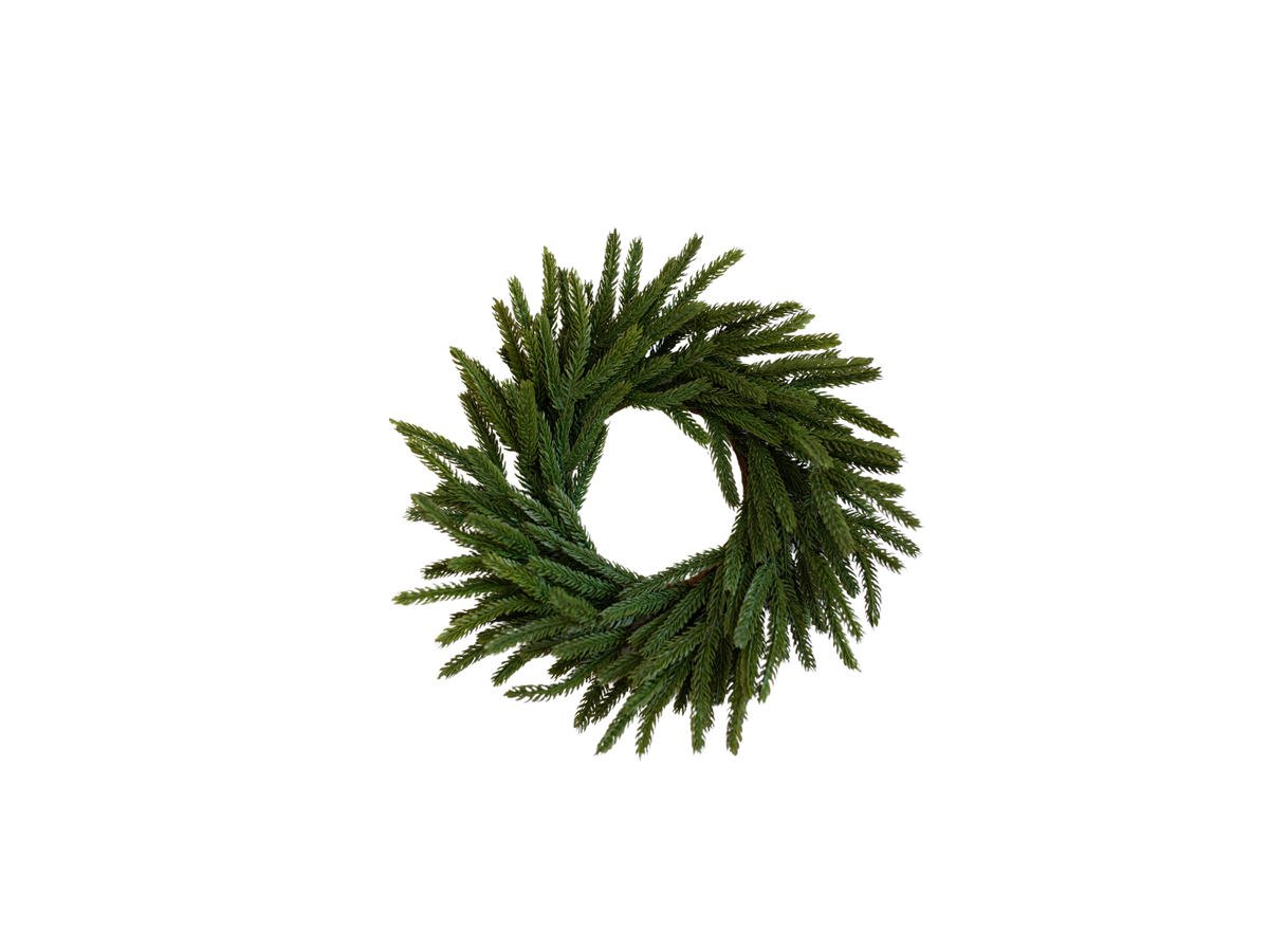 Norfolk Pine Real Touch Faux Wreath Mini—12 inch