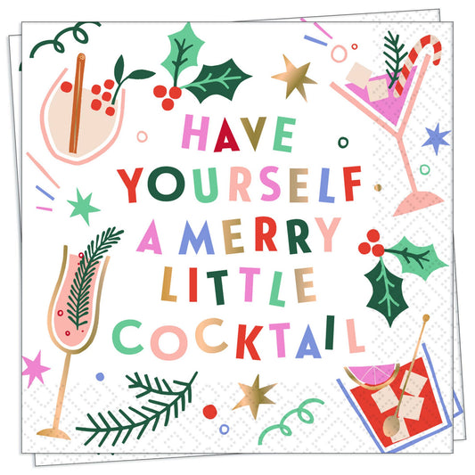 Merry Cocktail - Foil Cocktail Napkin
