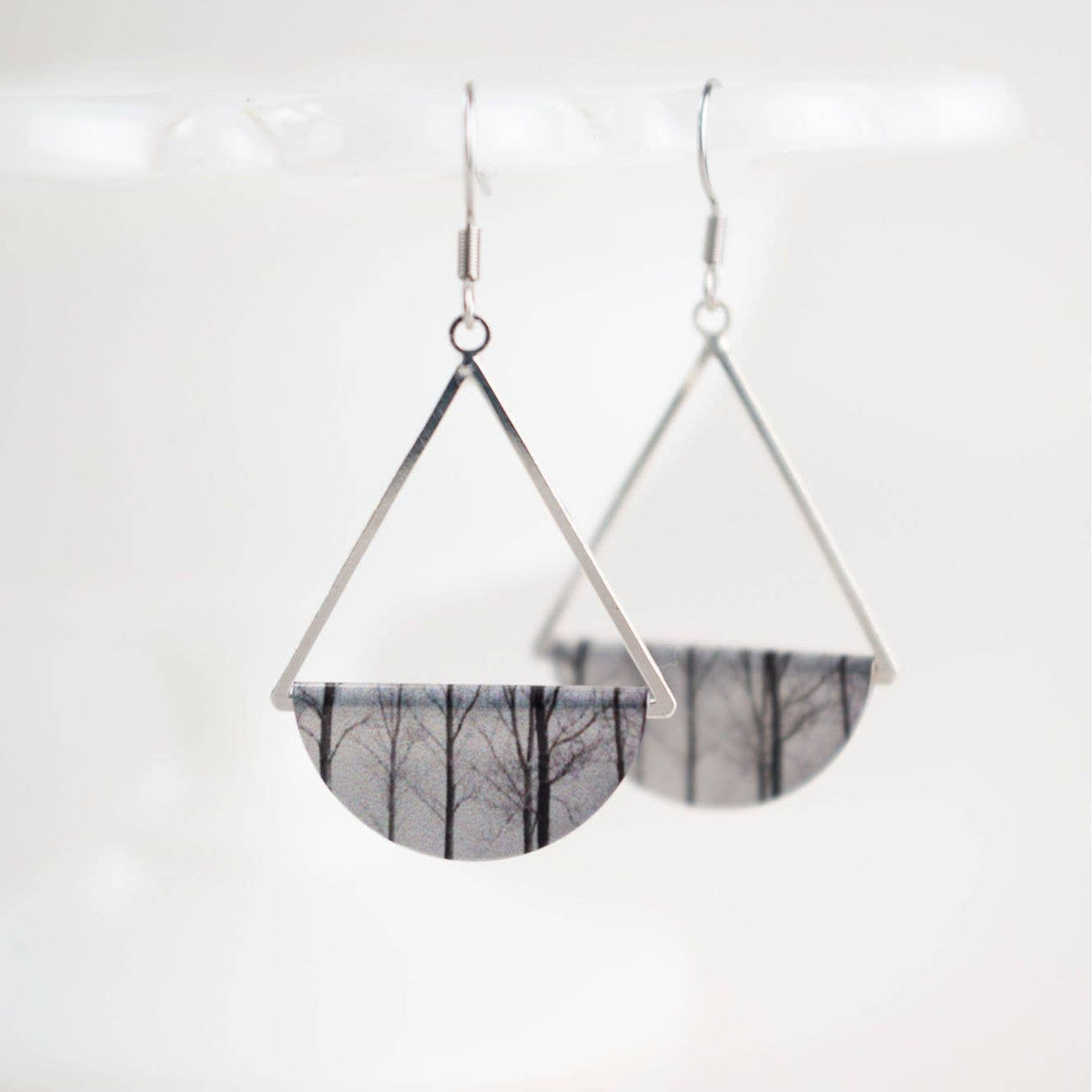 Winter Forest Dangle Earrings—Silver