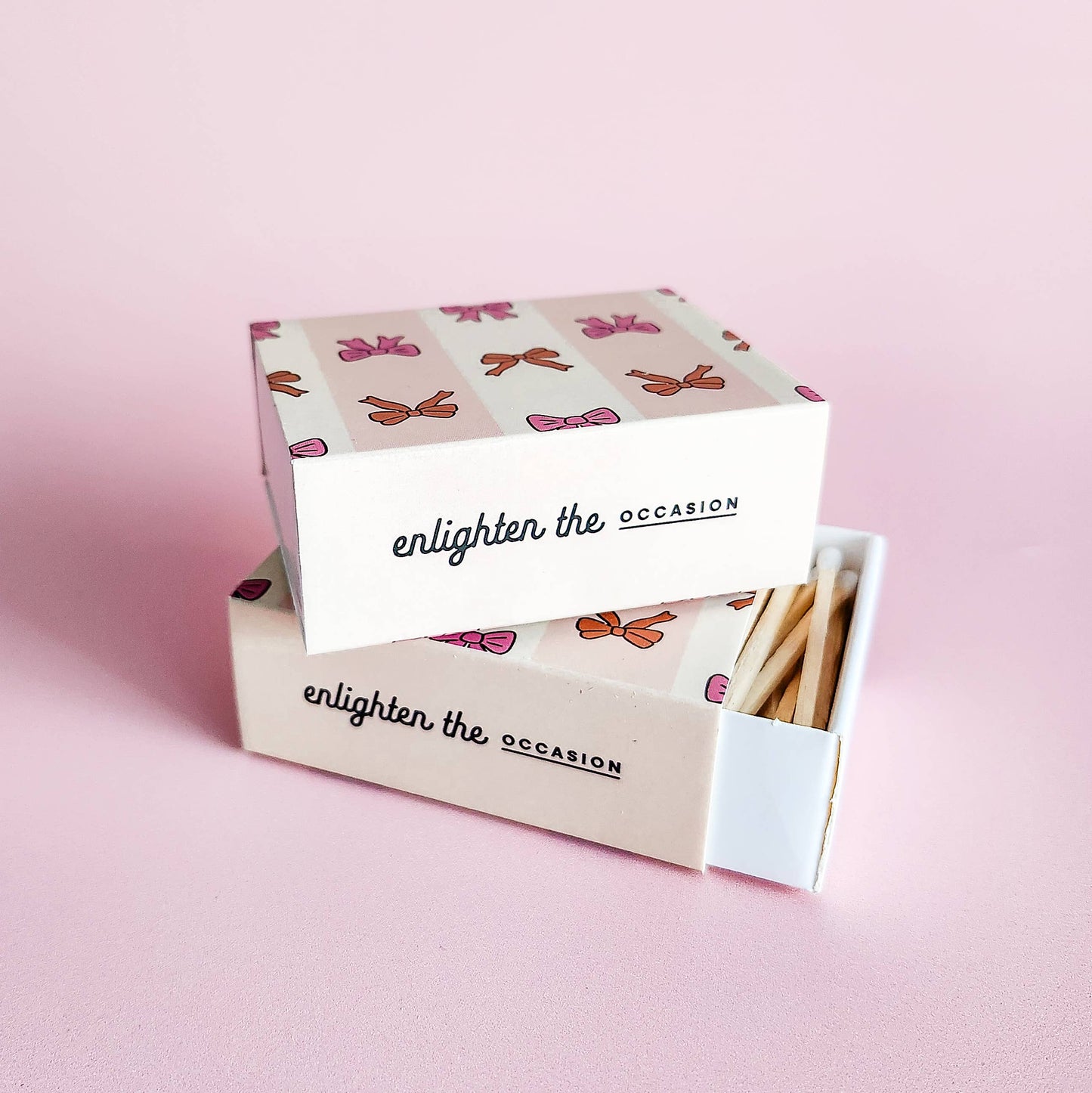 Sweet Bows Matchbox with Colorful Matchsticks