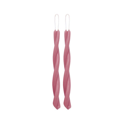 Pink—Set of 2 Twisted Taper Candles 100% Pure Beeswax