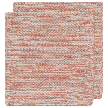 Clay Hand-Knit Cotton Dishcloths–Set of 2