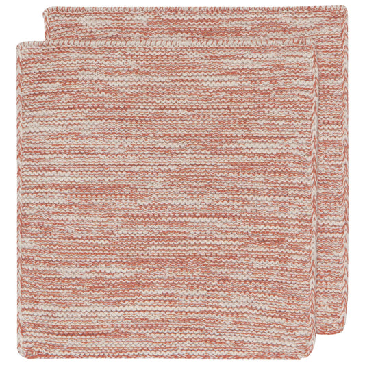 Clay Hand-Knit Cotton Dishcloths–Set of 2