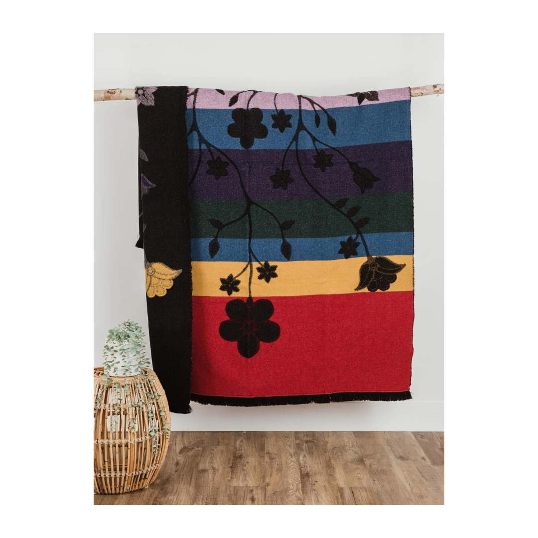 Colouful Woodland Floral Wool Panel by Mini Tipi