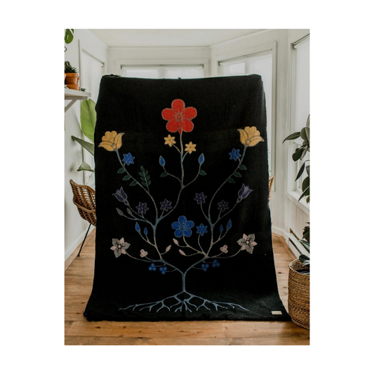 Colouful Woodland Floral Wool Panel by Mini Tipi