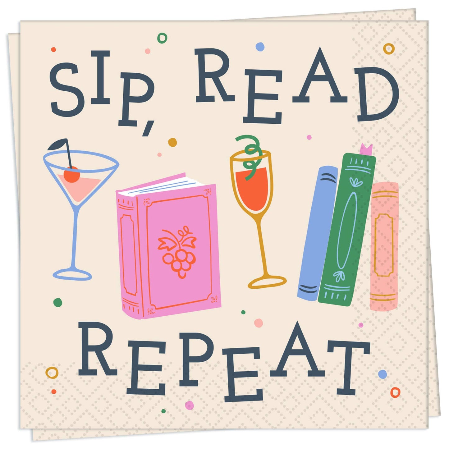 Sip Read Cocktail Napkin