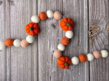 Pumpkin Pom Pom Garland—5 feet