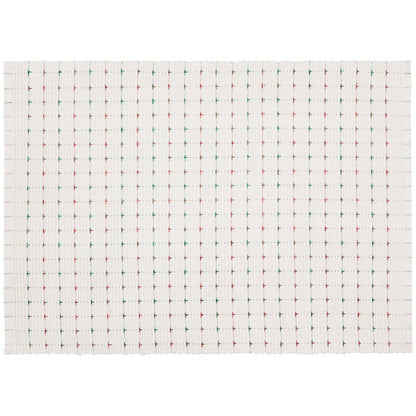 Natural Red Green Ribbed Christmas Placemat