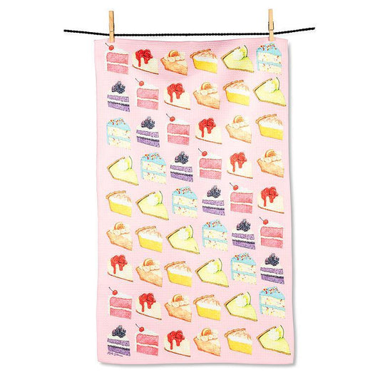 Slice of Birthday Cake Tea Dishtowel