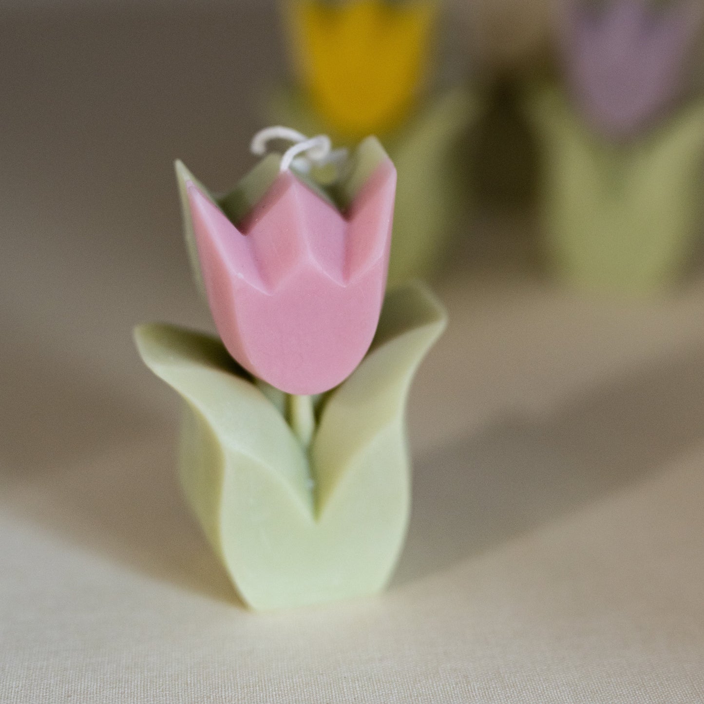 Stemmed Tulip Flower Soy Candle