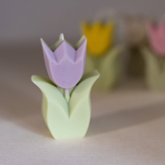 Stemmed Tulip Flower Soy Candle
