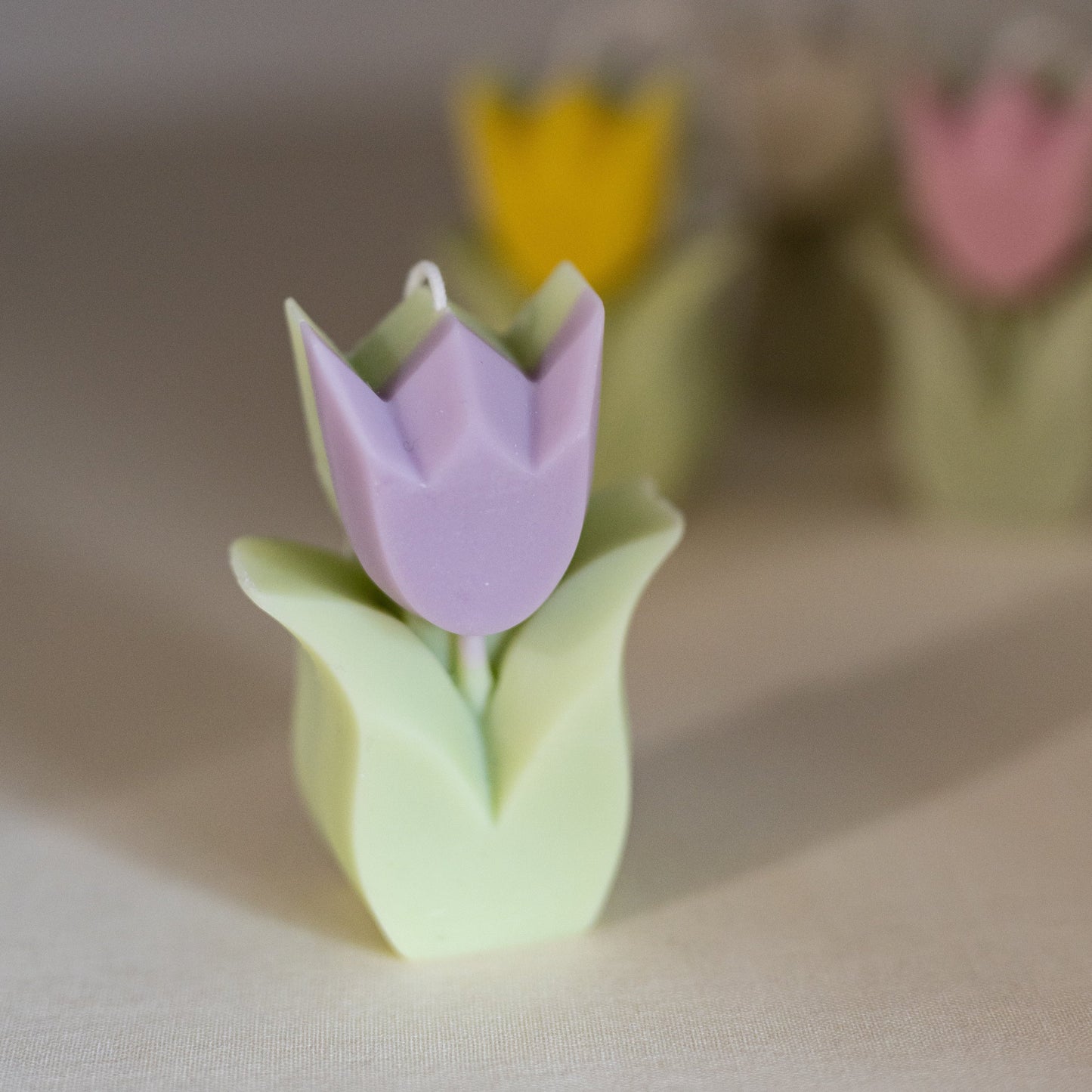 Stemmed Tulip Flower Soy Candle