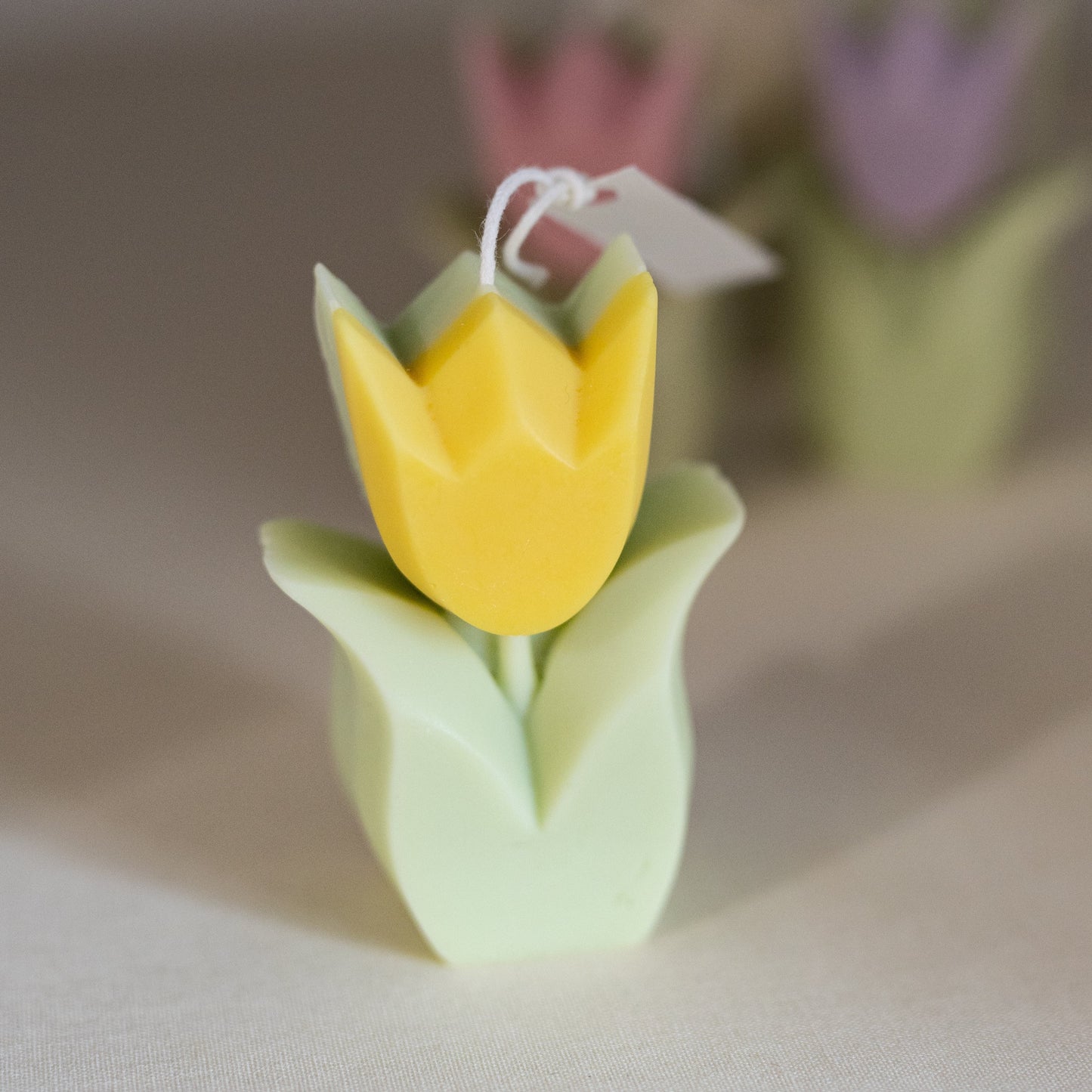 Stemmed Tulip Flower Soy Candle
