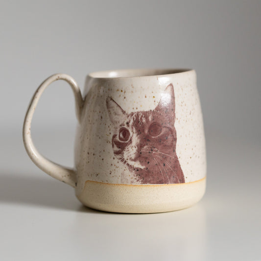Kitty Face Pottery Mug