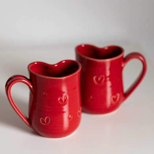 Heart Shaped Mugs—Red