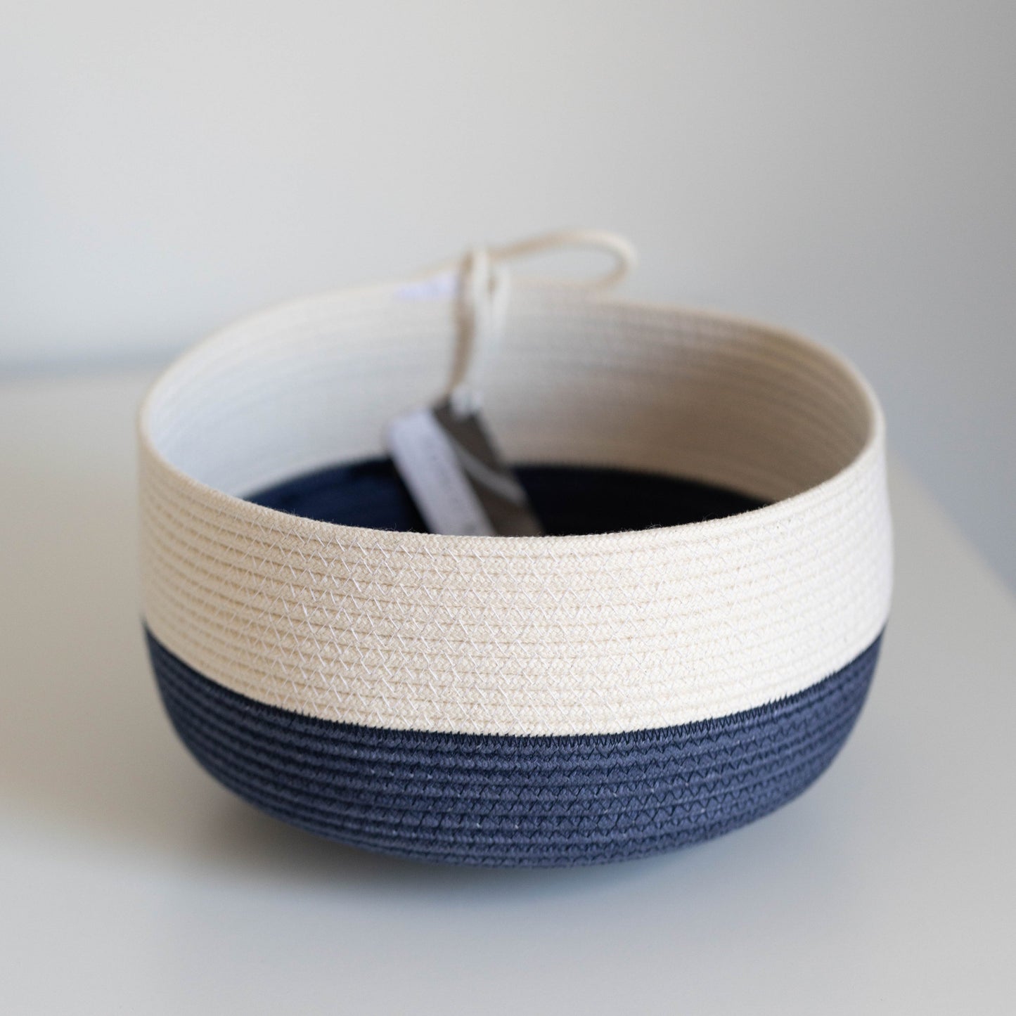 Handmade Cotton Rope Bowl in Atlantic Blue