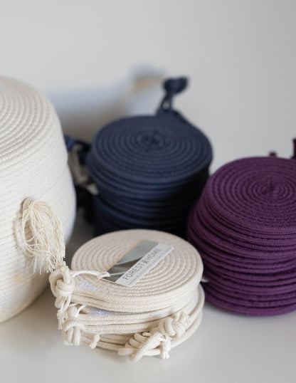 Coasters in Natural Cotton Rope—Set of 4
