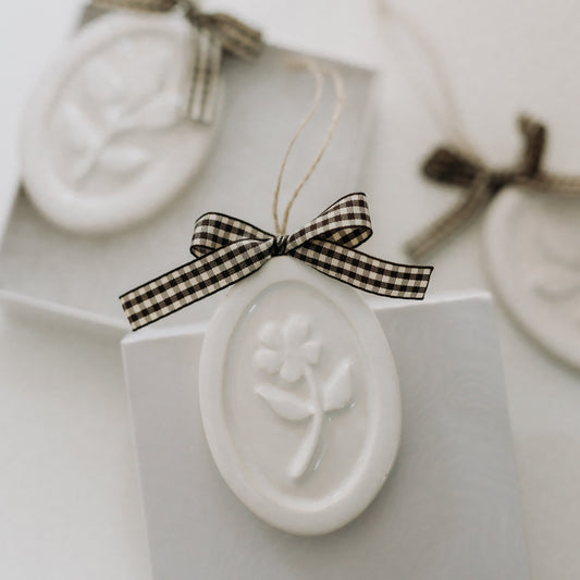 Floral Cameo Christmas Tree Ornaments